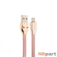 DATA кабель USB - Lightning HOCO U14 Iron Man 1,2m розовый