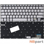 Клавиатура для Samsung NP730U3E серебристая с подсветкой