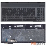 Клавиатура для Asus G55 черная с серой рамкой с подсветкой