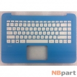 Клавиатура для HP Stream 14-ax000 белая (Топкейс голубой)