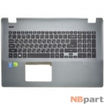Клавиатура для Acer Aspire E5-771 черная (Топкейс серебристый)