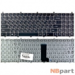 Клавиатура для Clevo W650SR черная с серой рамкой