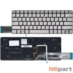 Клавиатура для HP Spectre 13 X2 Pro серебристая без рамки с подсветкой