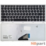 Клавиатура для Lenovo IdeaPad U310 черная с серебристой рамкой