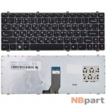 Клавиатура для Lenovo IdeaPad Y470 черная с серой рамкой