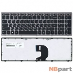 Клавиатура для Lenovo IdeaPad Z500 черная с серой рамкой