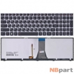 Клавиатура для Lenovo G50-30 (G5030) черная с серой рамкой с подсветкой