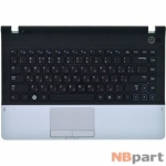 Клавиатура для Samsung NP300E4A черная (Топкейс серебристый)