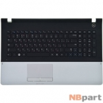 Клавиатура для Samsung NP300E7A черная с черной рамкой (Топкейс серебристый)