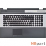 Клавиатура для Samsung RC710 черная с серебристой рамкой (Топкейс черный)