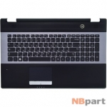 Клавиатура для Samsung RC730 черная с серой рамкой (Топкейс черный)