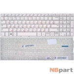 Клавиатура для Samsung NP450R5E белая без рамки (Горизонтальный Enter)