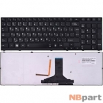 Клавиатура для Toshiba Satellite A660 черная с черной текстурированной рамкой с подсветкой