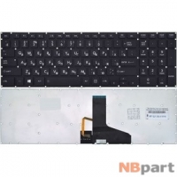 Клавиатура для Toshiba Satellite P55 черная без рамки с подсветкой