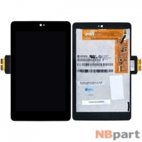 Модуль (дисплей + тачскрин) для ASUS Google Nexus 7 (ME370TG) черный с серебристой рамкой 5185L FPC-1 (Черный шлейф)