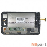 Модуль (дисплей + тачскрин) для Samsung Galaxy Tab 3 7.0 SM-T210 Wi-Fi, Bluetooth белый с рамкой (Без отверстия под динамик)