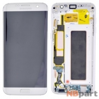 Модуль (дисплей + тачскрин) для Samsung Galaxy S7 edge (SM-G935FD) с рамкой серебристый