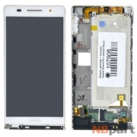 Модуль (дисплей + тачскрин) для Huawei Ascend P6 с рамкой белый