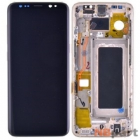 Модуль (дисплей + тачскрин) для Samsung Galaxy S8 (SM-G950F) с серебристой рамкой черный