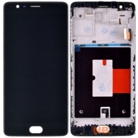 Модуль (дисплей + тачскрин) для OnePlus 3 с рамкой черный