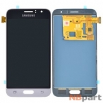 Модуль (дисплей + тачскрин) для Samsung Galaxy J1 (2016) (SM-J120F/DS) белый (копия) (регулируемая подсветка)