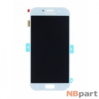 Модуль (дисплей + тачскрин) для Samsung Galaxy A5 (2017) (SM-A520F) голубой (копия) (регулируемая подсветка)