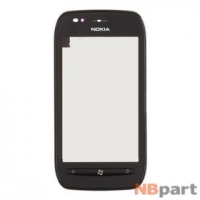 Тачскрин для Nokia Lumia 710 с рамкой черный (оригинал)