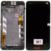 Модуль (дисплей + тачскрин) для HTC One M7 801n PN07100 с рамкой черный