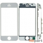 Стекло Apple Iphone 5 + рамка + плёнка OCA белый